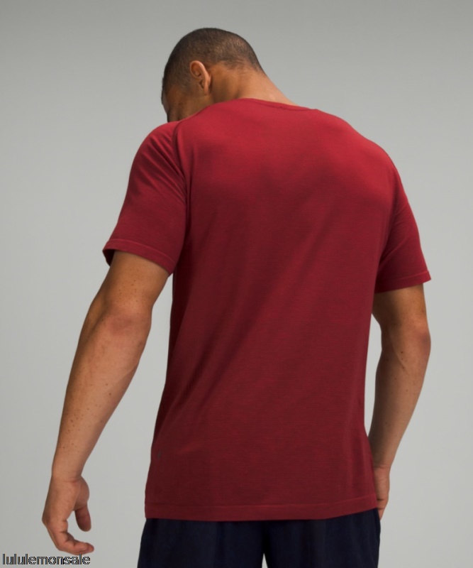 Lululemon Deutschland DELULU776 | Dunkelrot Metal Vent Tech Kurzarmshirt 20